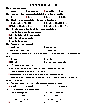 Đề thi thử học kỳ II môn Hóa học Lớp 11 - Đề số 3